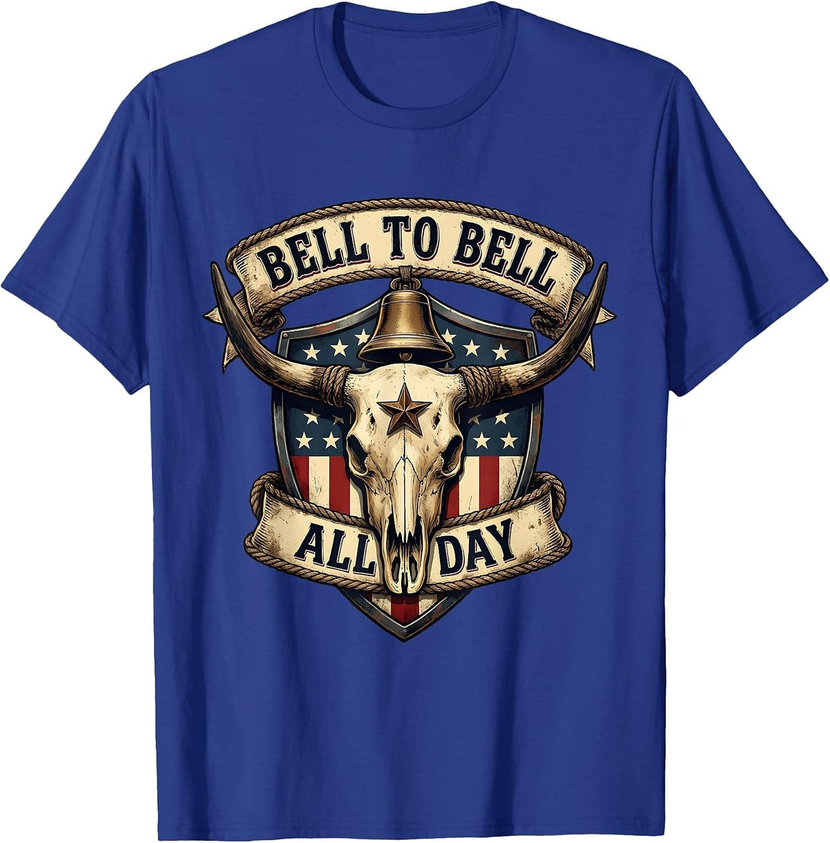 Bell to Bell All Day Middle School Teacher Design T-Shirt - Royal Blue