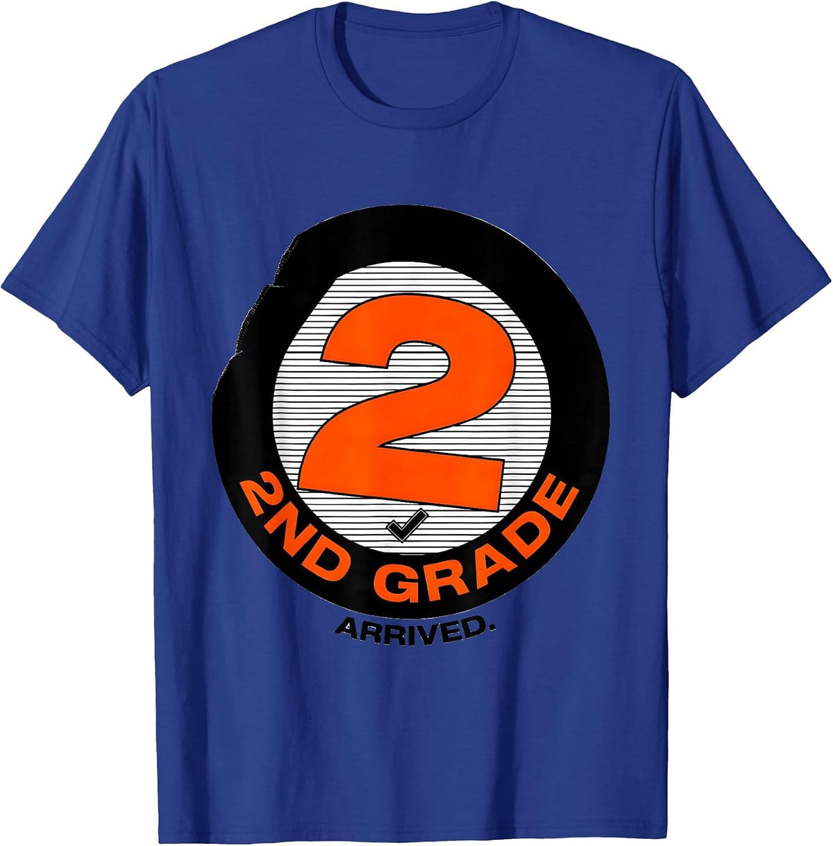 2nd Grade Arrived New Wave Typography Back To School Teacher T-Shirt - Royal Blue