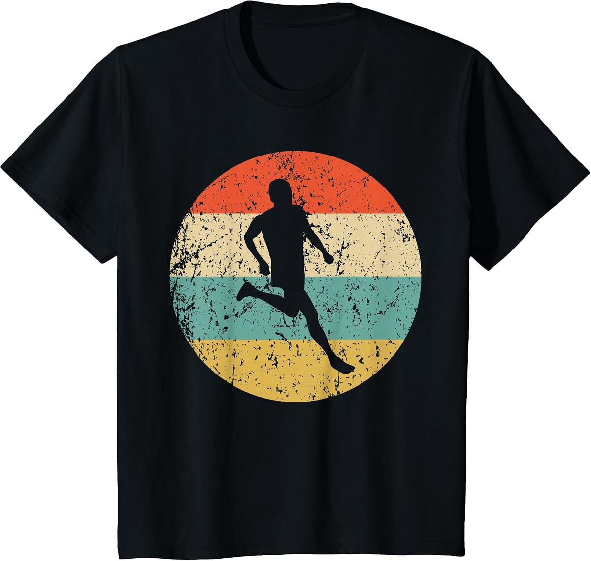 Running Vintage Retro Runner T-Shirt - Black