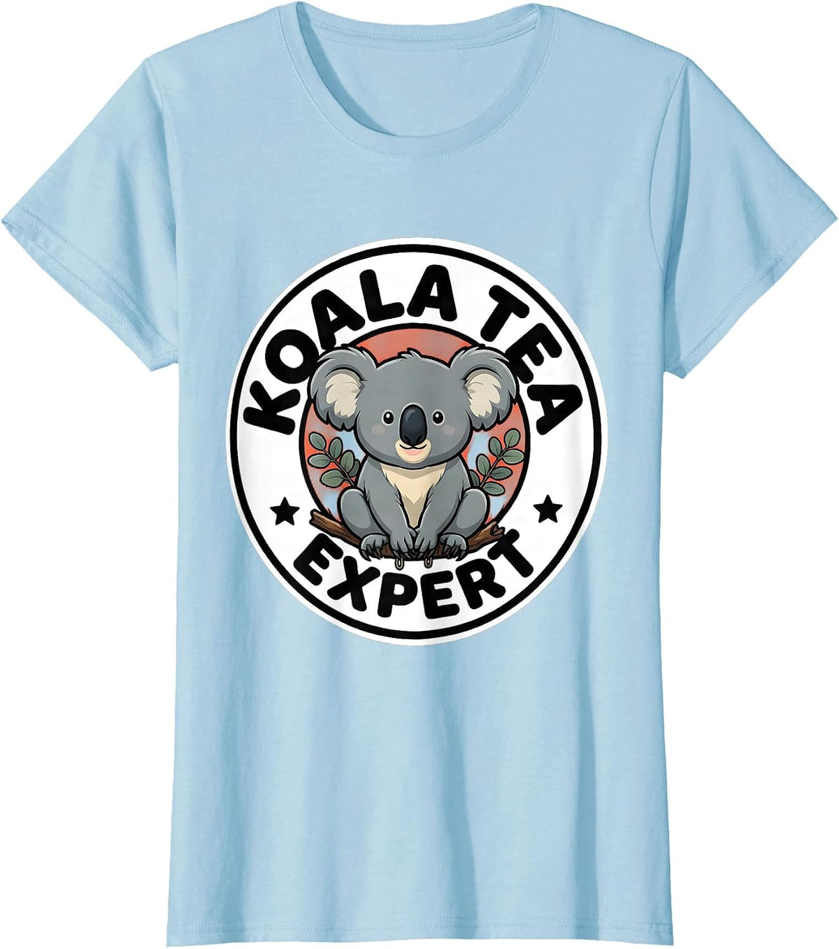 Women's Koala Tea Expert Funny Koala Lover Animal Pun Humor T-Shirt - Baby Blue