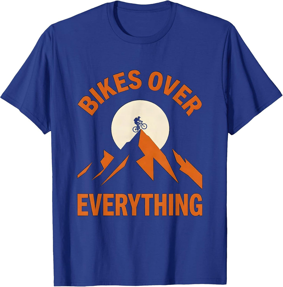 Men's Bikes Over Everything Cycling Enthusiast Design T-Shirt - Royal Blue