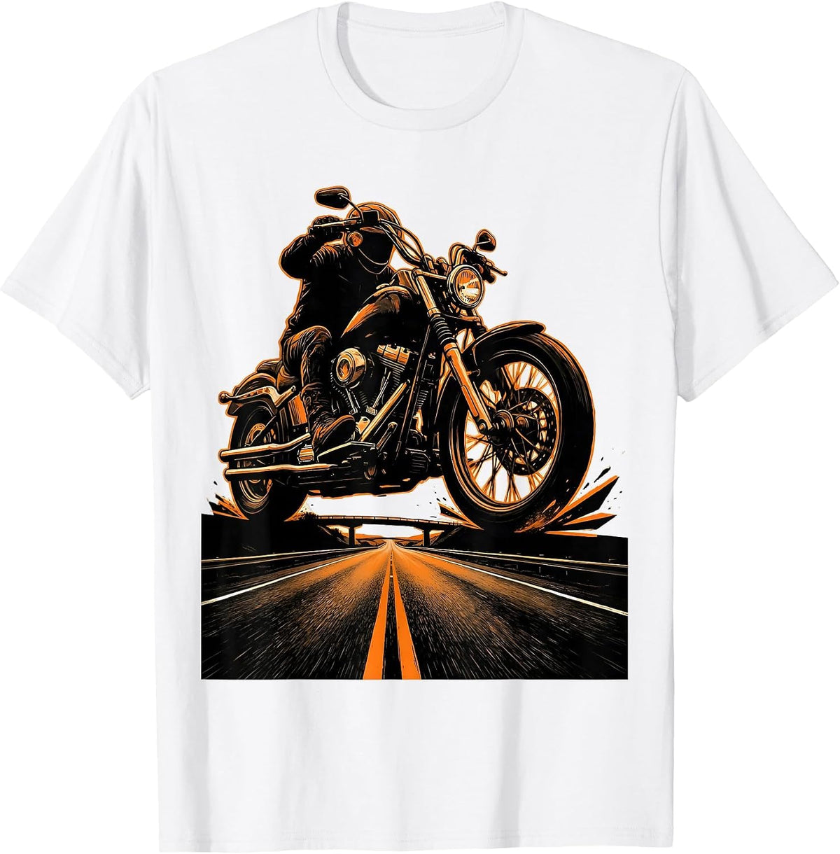 Men's Freedom Rider Motorcycle Open Road Graphic T-Shirt - White