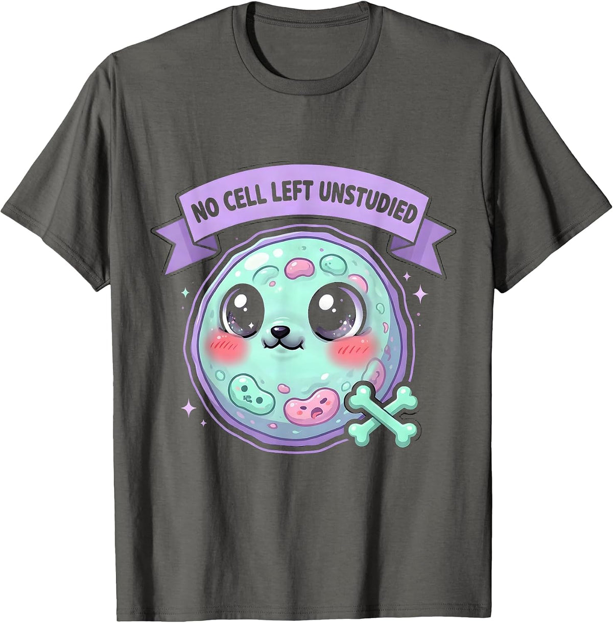 Men's No Cell Left Unstudied Science Teacher Design T-Shirt - Asphalt Grey