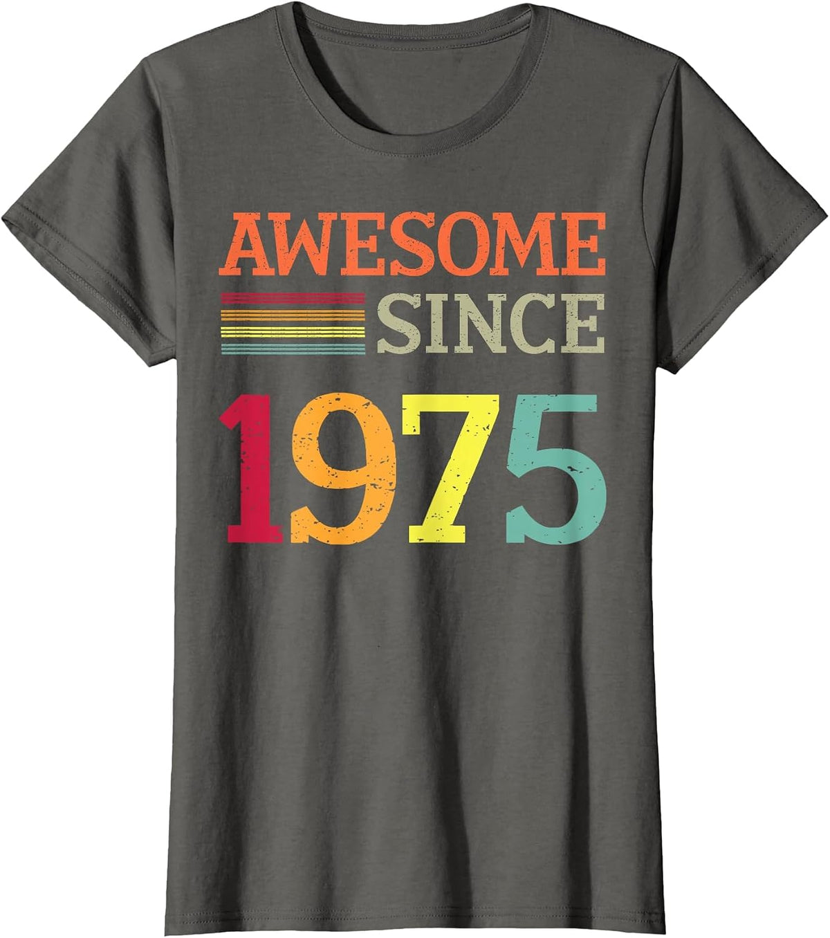 Awesome Since 1975 48th Birthday Retro Vintage T-Shirt - Asphalt Grey
