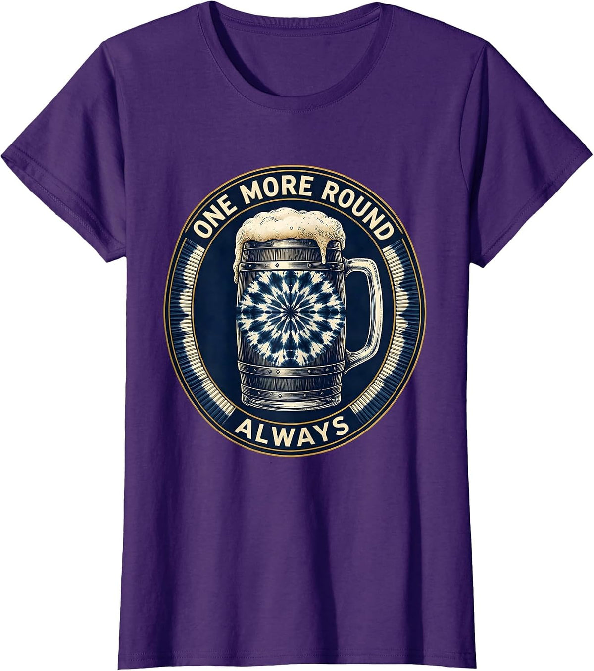 Women's One More Round Always Oktoberfest Design T-Shirt - Purple