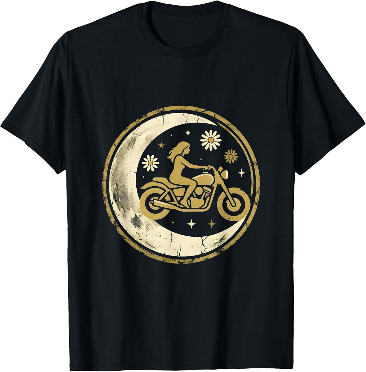 Men's Desert Dusk Motorcycle Rider Graphic Tee T-Shirt - Black