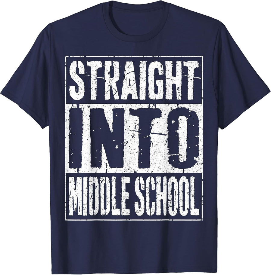 Straight Into Middle School T-Shirt T-Shirt - Navy Blue