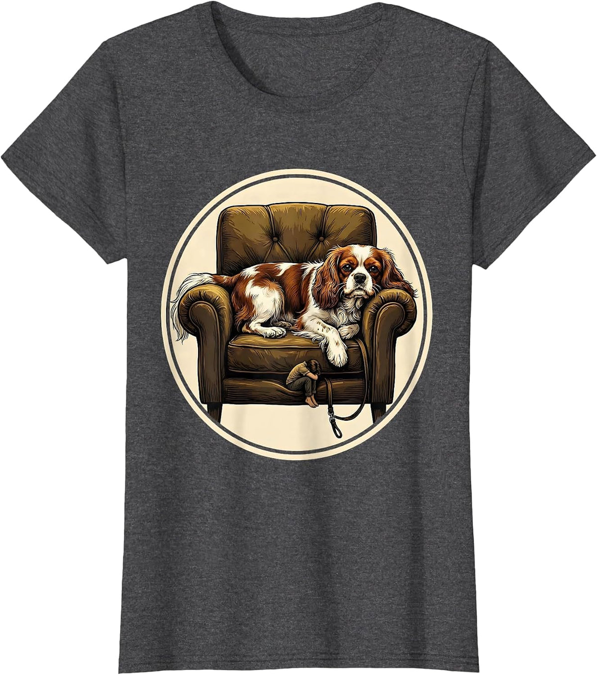 Women's Cavalier King Charles Spaniel Funny Dog Owner Humor T-Shirt - Dark Heather Grey
