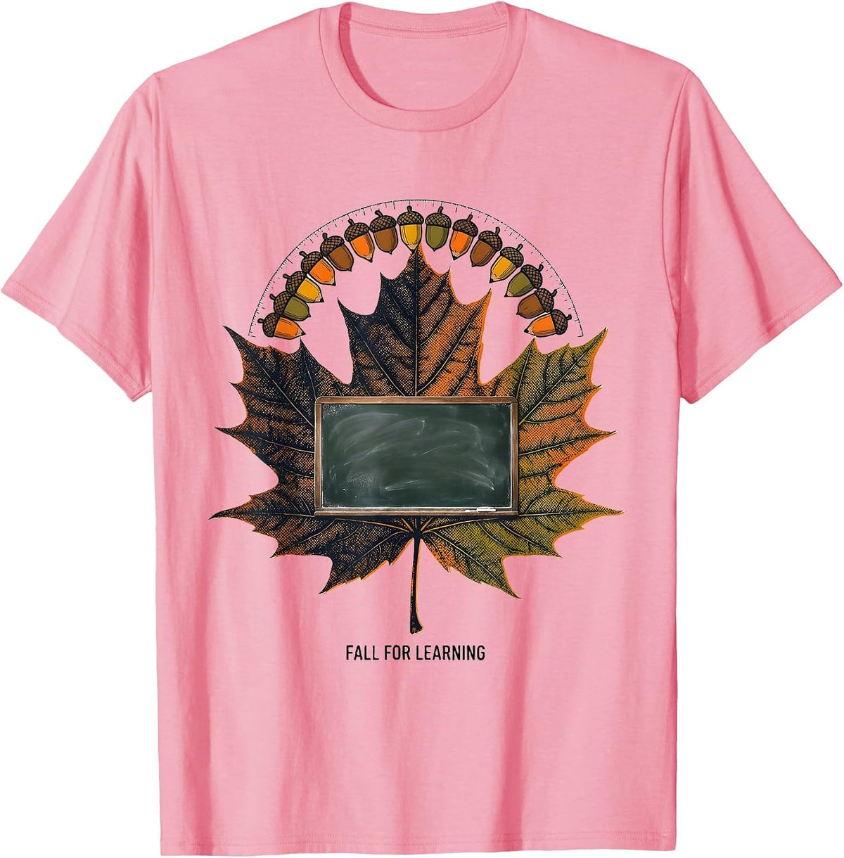 Men's Fall For Learning Retro Teacher Fall Festival Halloween T-Shirt - Pink