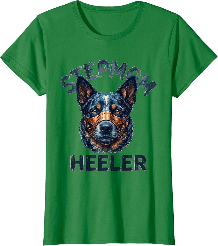 Women's Stepmom Heeler Family Halloween Costume Matching Shirts T-Shirt - Kelly Green