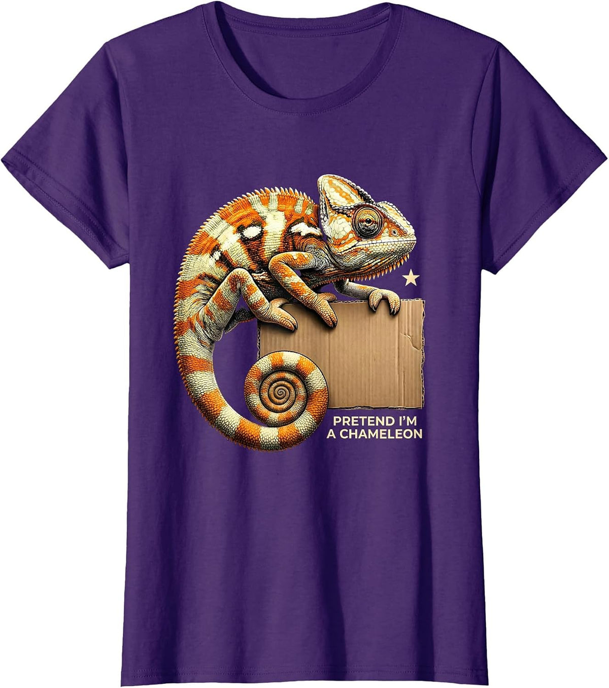 Women's Pretend I'm A Chameleon Funny Animal Costume Halloween Humor T-Shirt - Purple