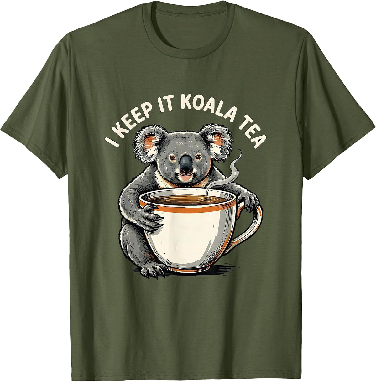 Men's I Keep It Koala Tea Funny Koala Pun Animal Lover Gift T-Shirt - Olive Green