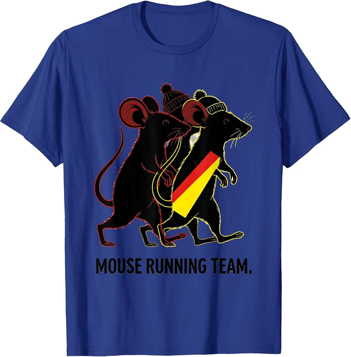 Men's Mouse Running Team Funny Christmas Fun Run Runner Squad T-Shirt - Royal Blue