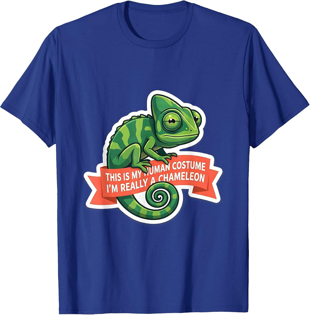 This Is My Human Costume I'm Really A Chameleon Halloween T-Shirt - Royal Blue