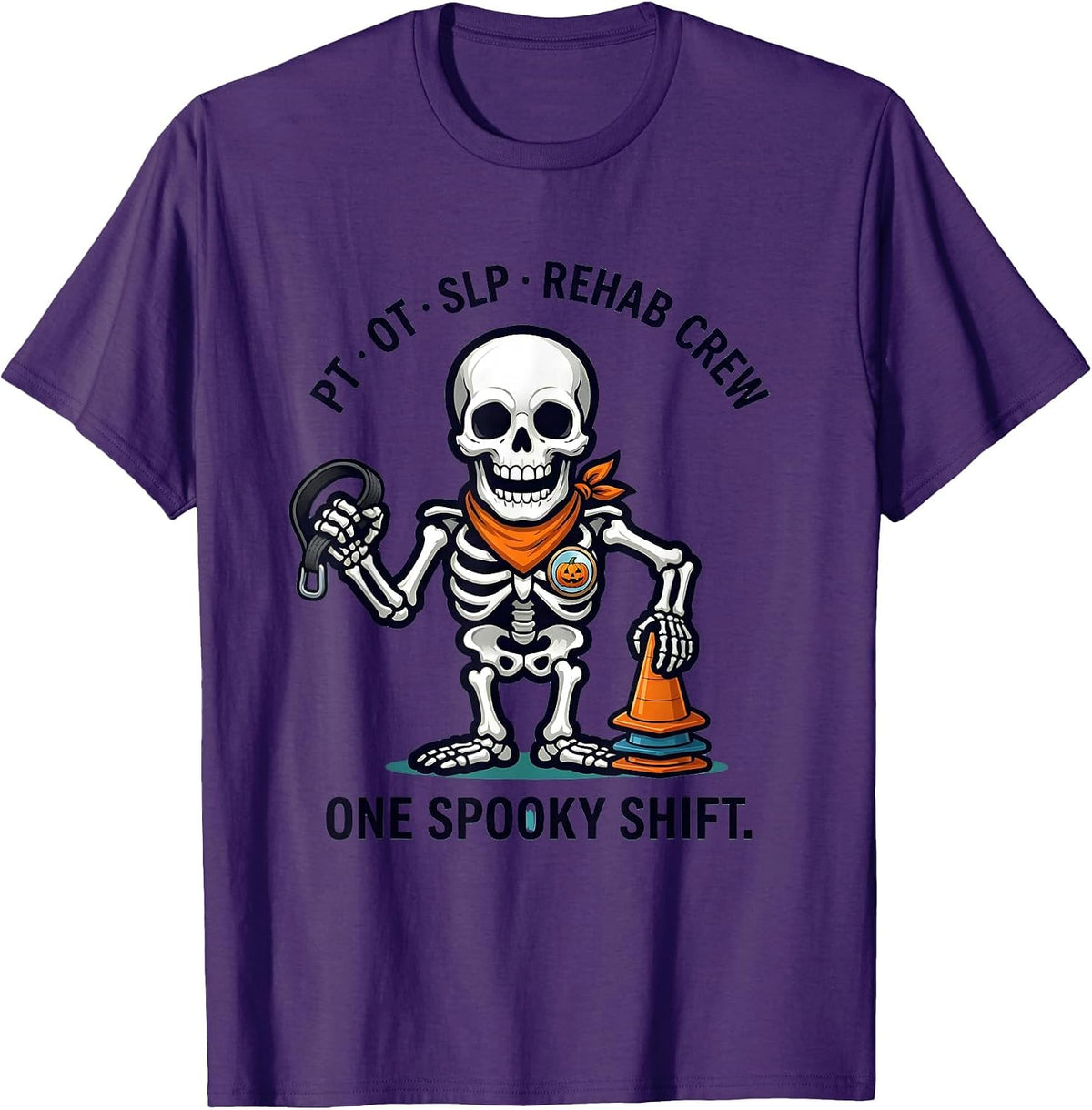 PT OT SLP Rehab Crew One Spooky Shift Halloween T-Shirt - Purple