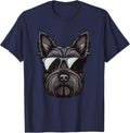 Scottish Terrier Dog Sunglasses T-Shirt - Navy Blue