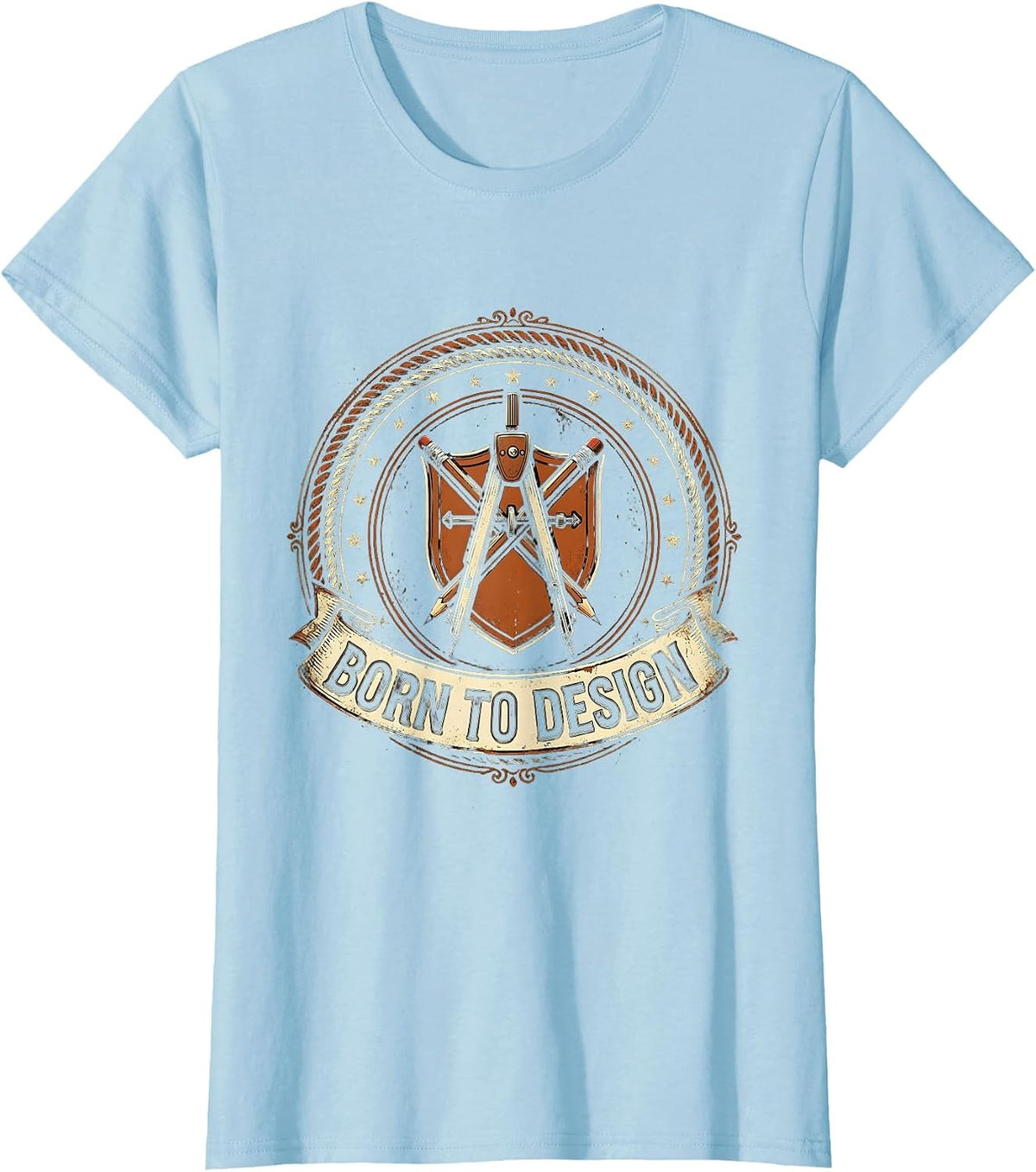 Born to Design Creative Graphic Designer Tee T-Shirt - Baby Blue