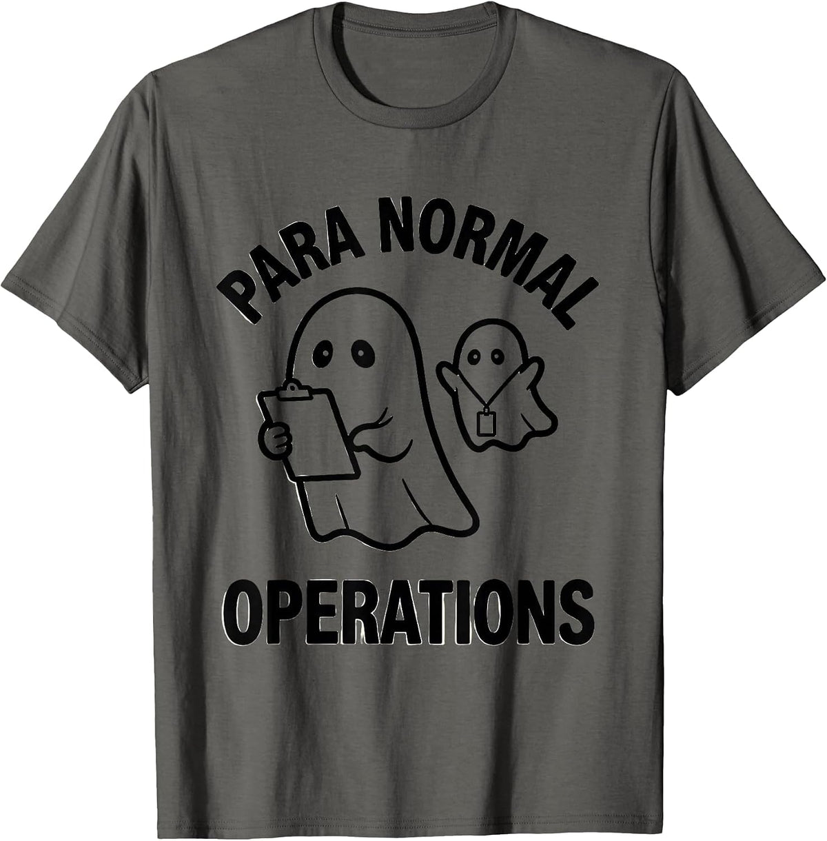 Men's Para Normal Operations Ghost Para Teacher Halloween Humor T-Shirt - Asphalt Grey