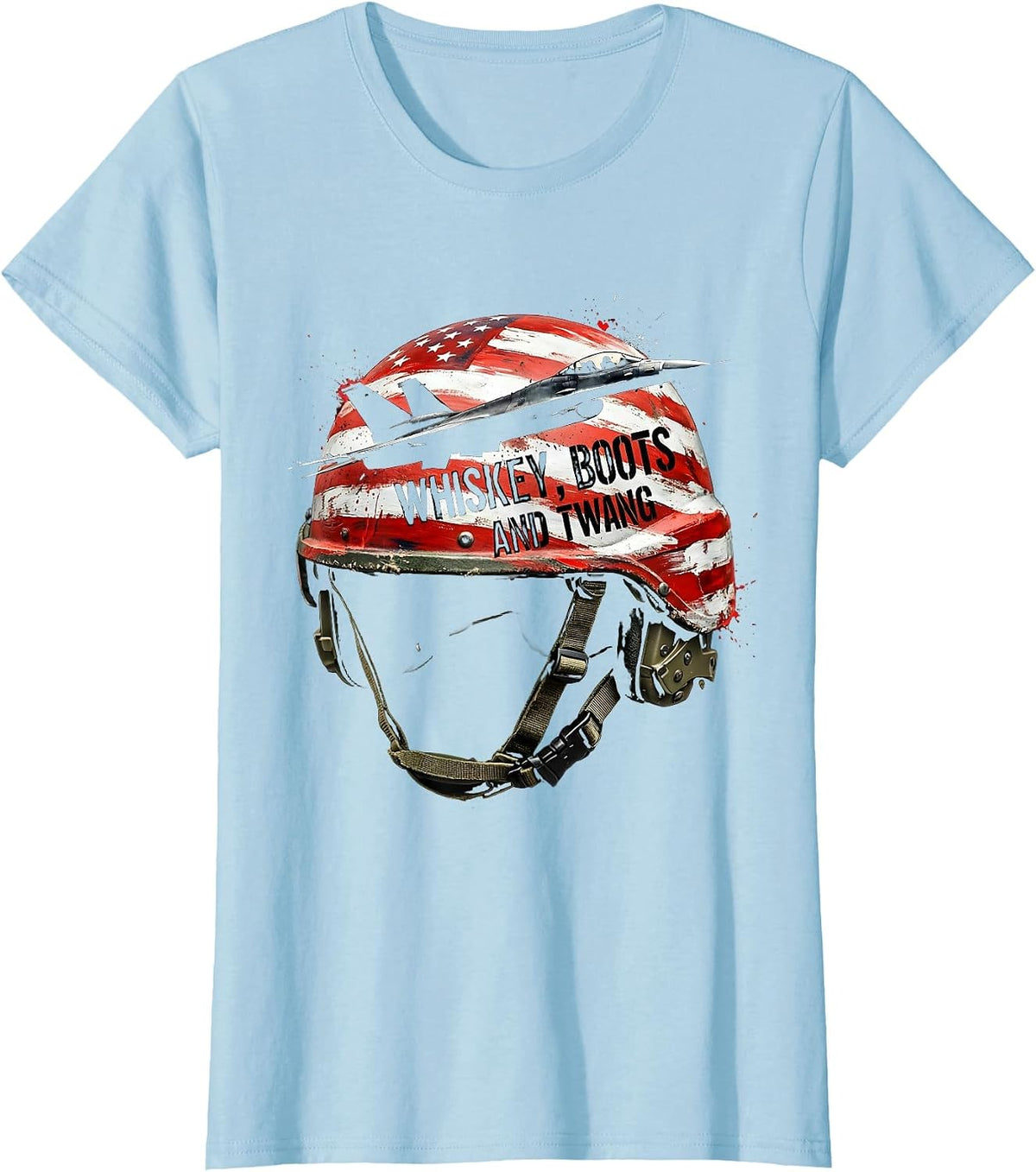 Whiskey Boots and Twang 90s Country Design T-Shirt - Baby Blue