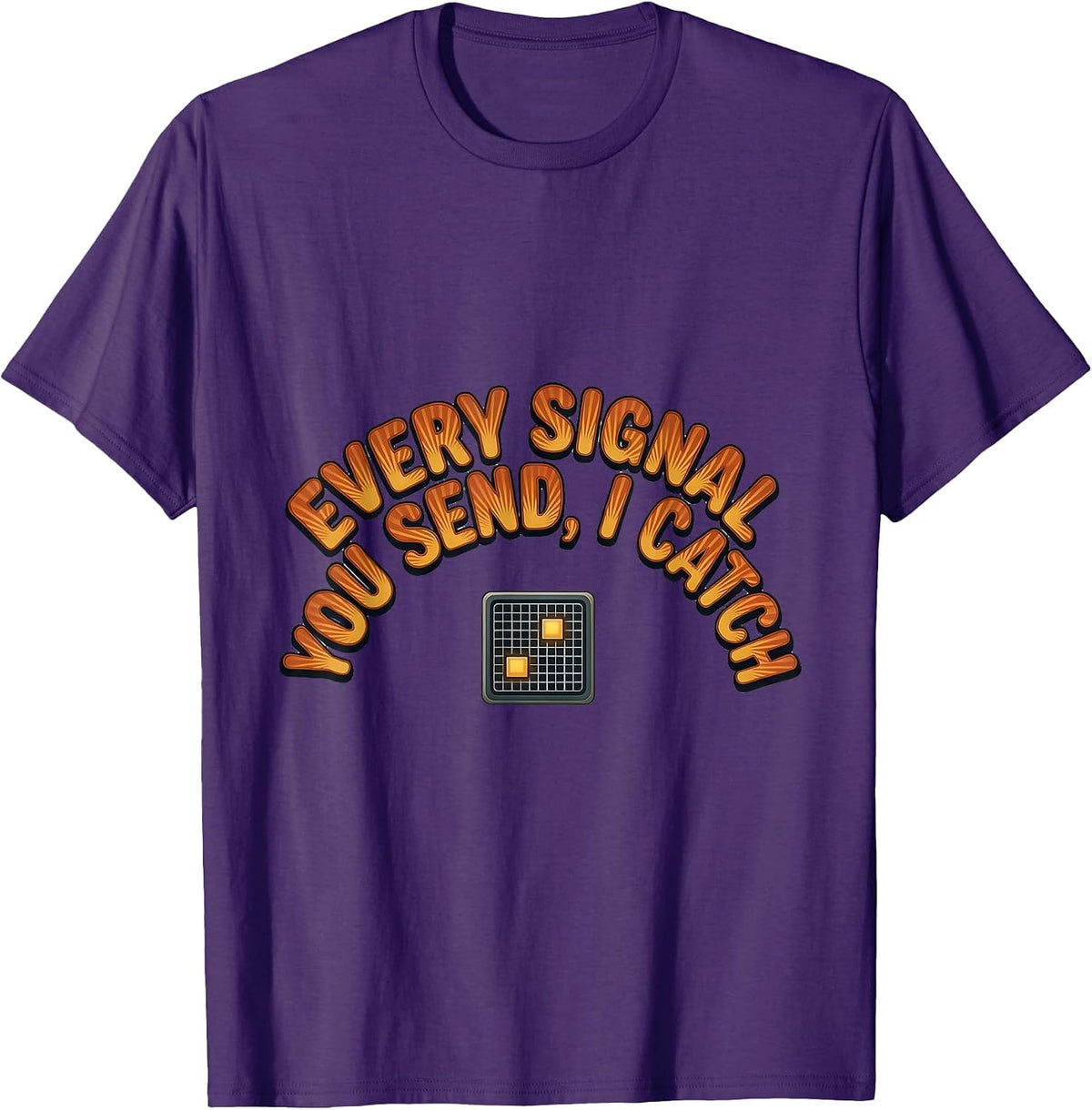 Men's Every Signal You Send I Catch Retro Speech Language T-Shirt - Purple