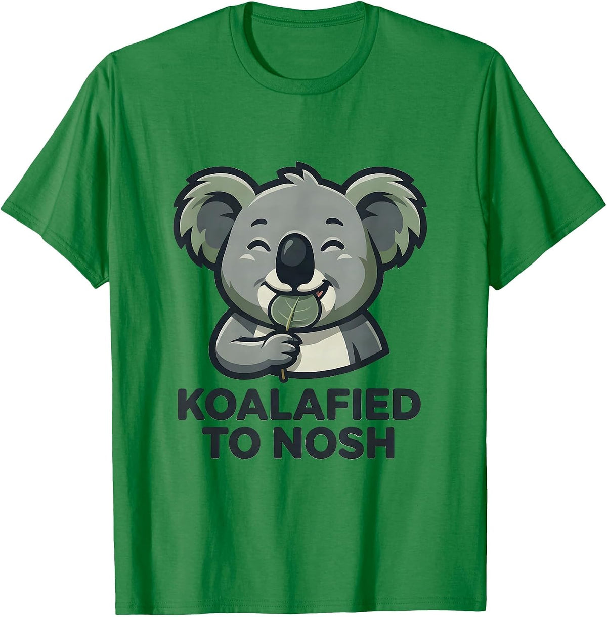 Men's Koalafied To Nosh Funny Koala Animal Lover Pun Humor T-Shirt - Kelly Green