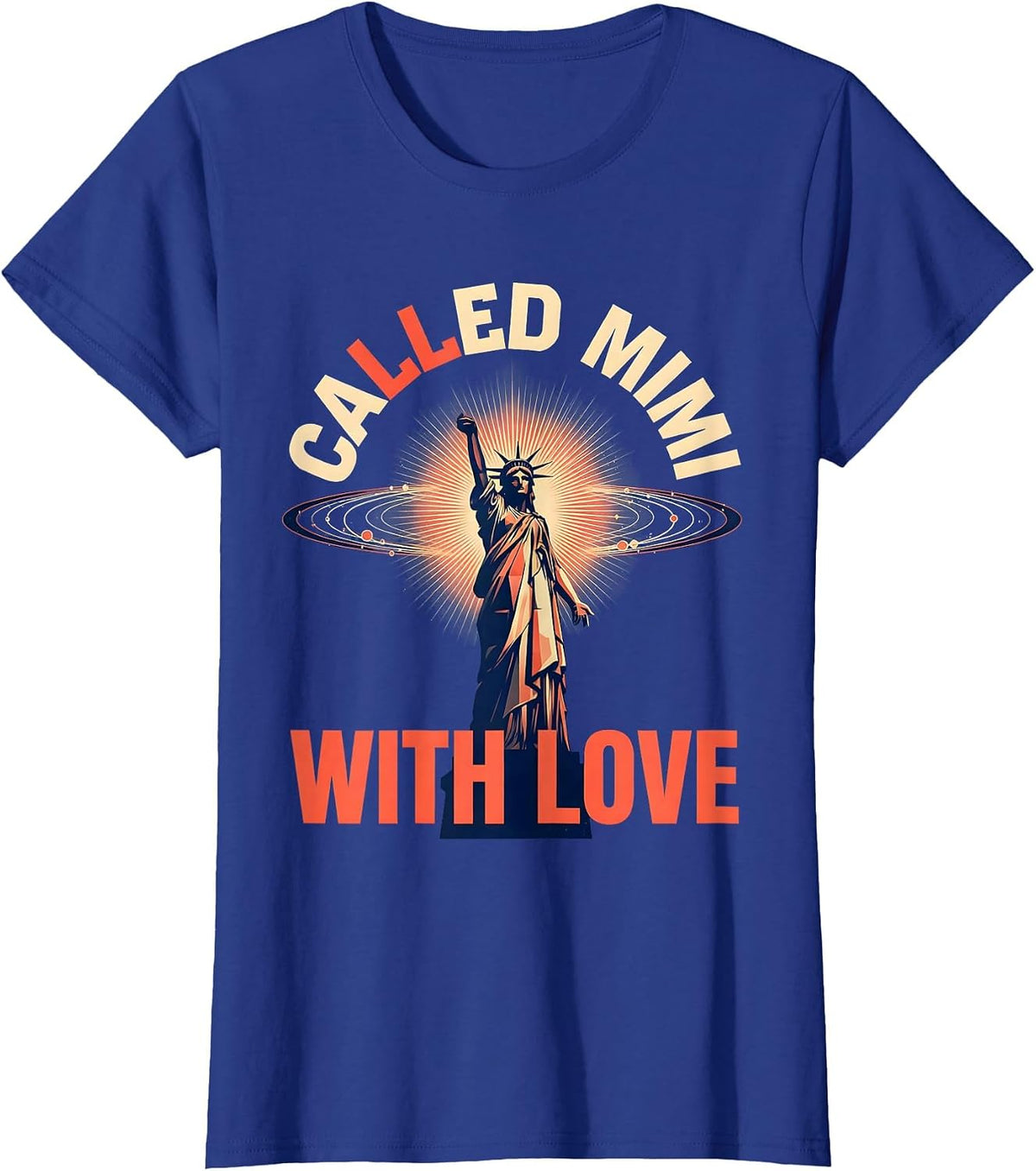 Women's Called Mimi With Love Grandma Design T-Shirt - Royal Blue