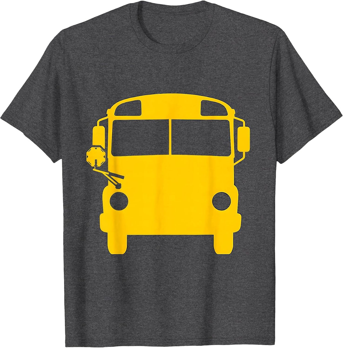 School Bus Silhouette Costume Driver Halloween Humor T-Shirt - Dark Heather Grey