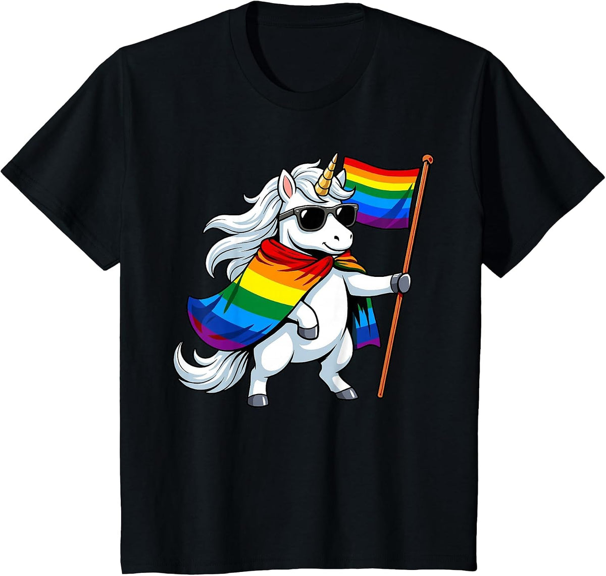 Unicorn LGBTQ Pride Month T-Shirt - Black