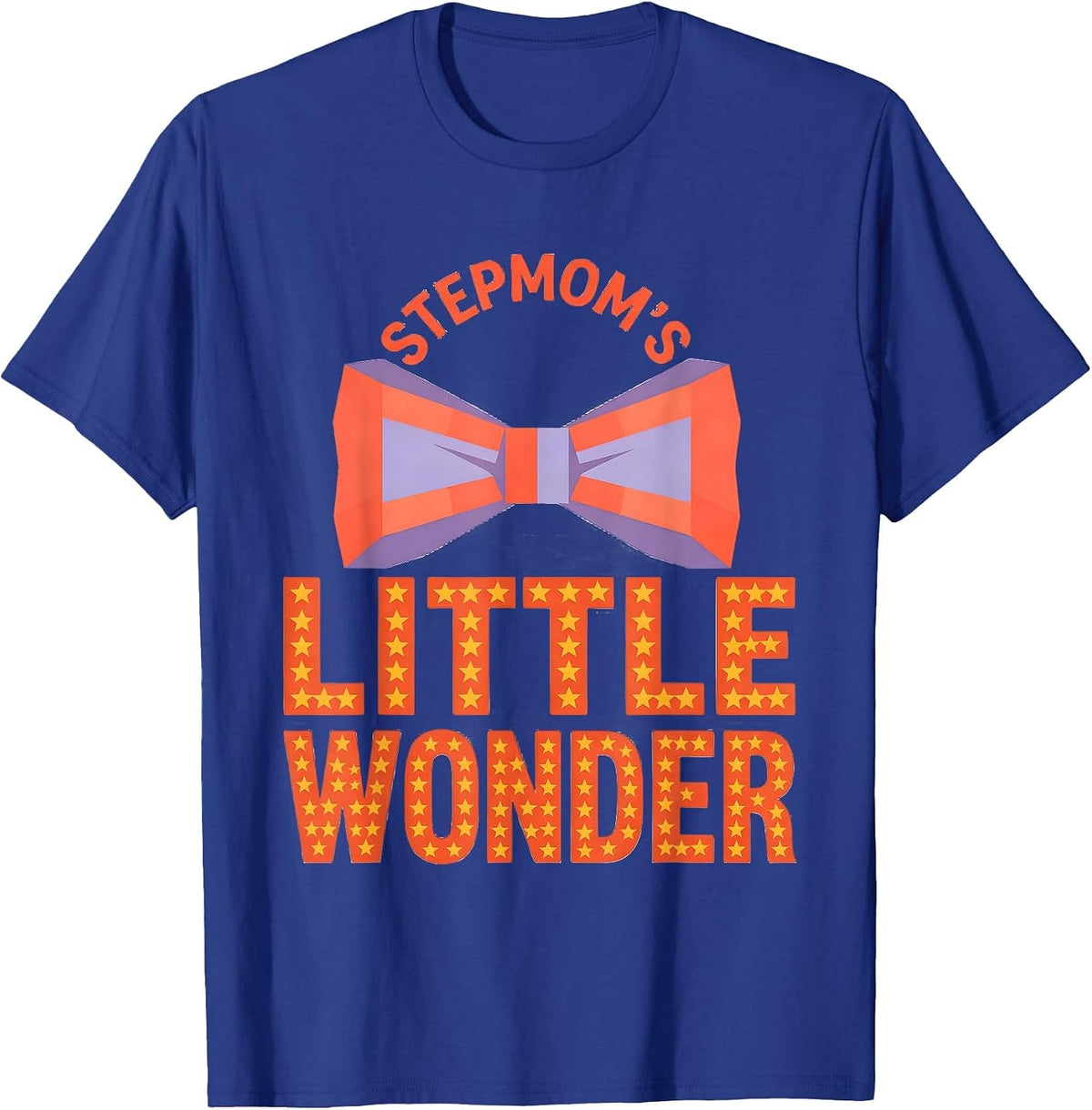 Stepmom's Little Wonder Flat Vector Coquette Bow Family T-Shirt - Royal Blue