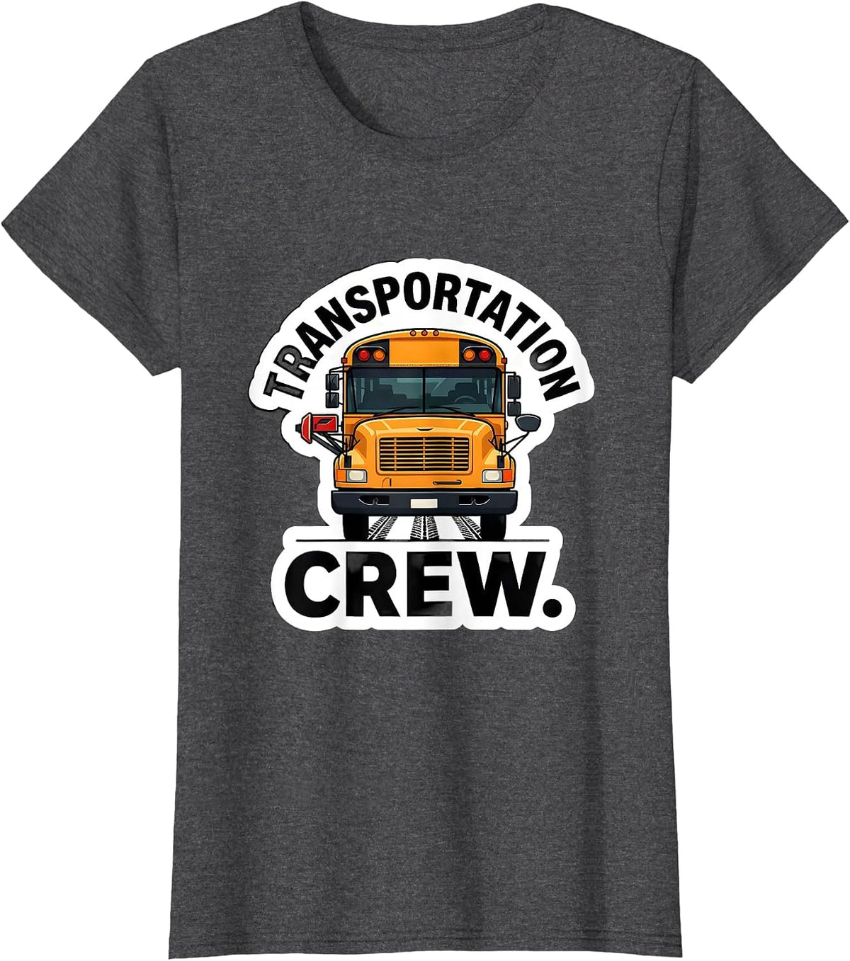 Women's Transportation Crew School Bus Driver Route Work T-Shirt - Dark Heather Grey