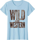 Women's Wild and Western Cowgirl Graphic Design T-Shirt - Baby Blue