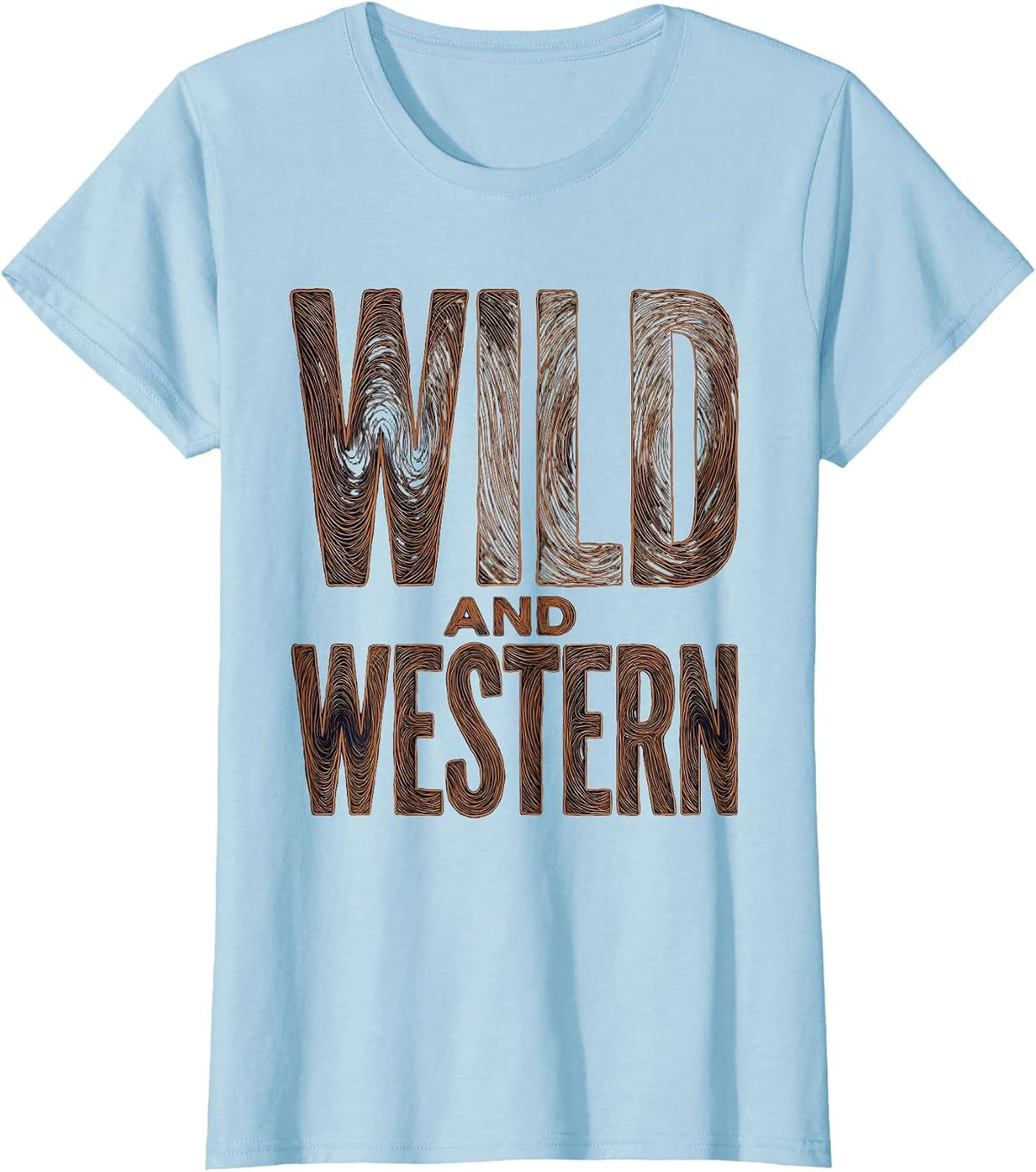 Women's Wild and Western Cowgirl Graphic Design T-Shirt - Baby Blue