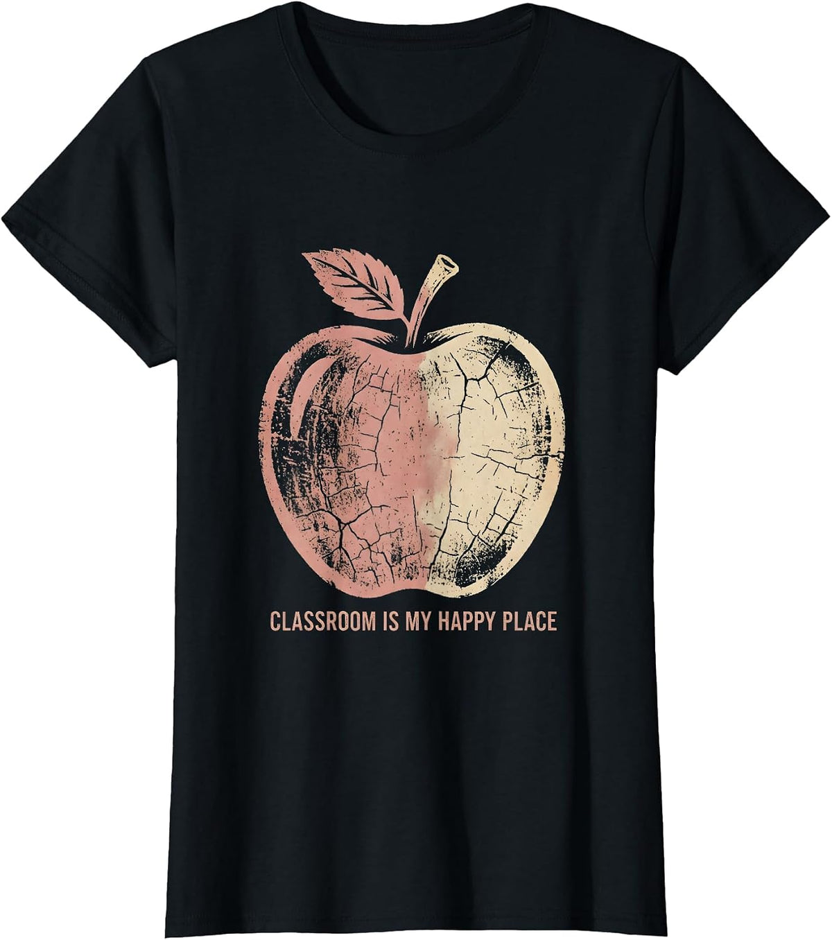 Classroom Is My Happy Place Teacher Design T-Shirt - Black