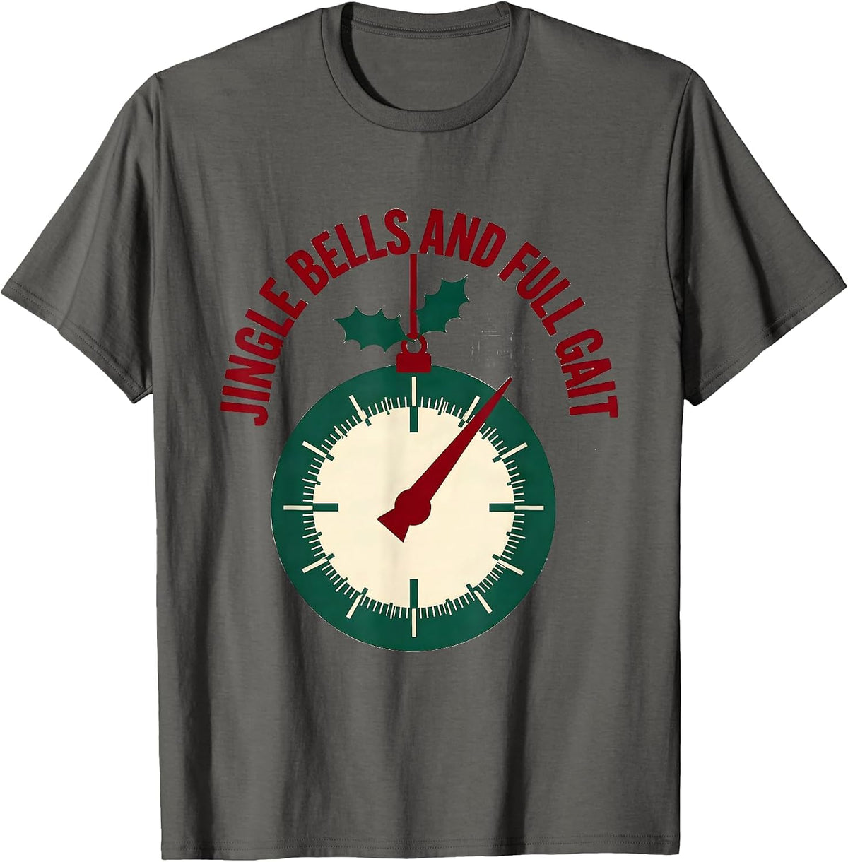 Jingle Bells And Full Gait Funny Therapy Rehab Physical T-Shirt - Asphalt Grey