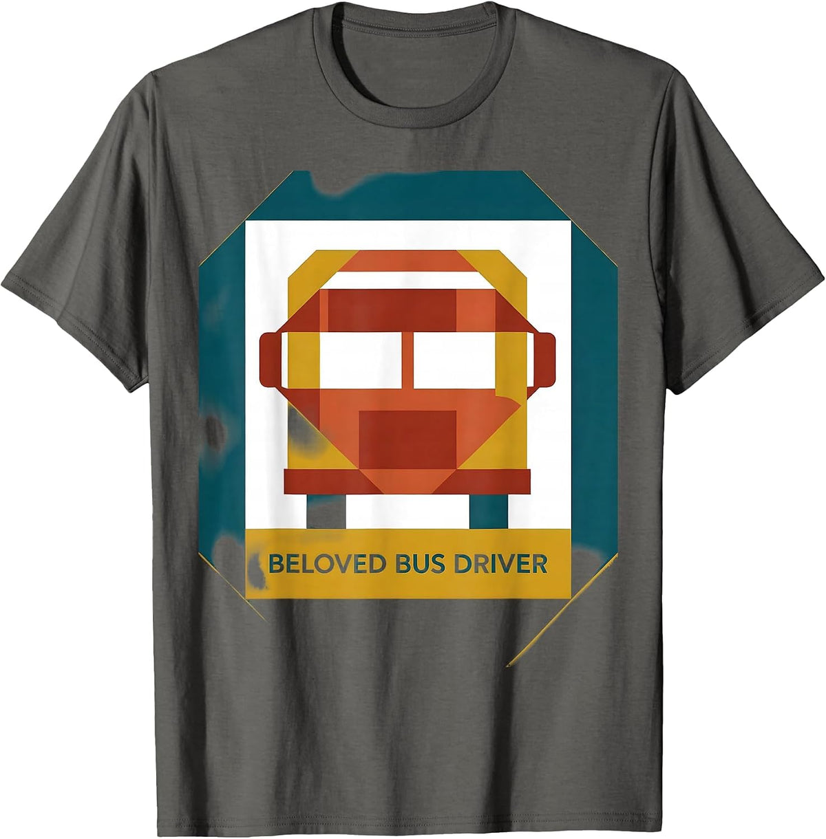 Beloved Bus Driver Warm School Staff Appreciation Quilt T-Shirt - Asphalt Grey