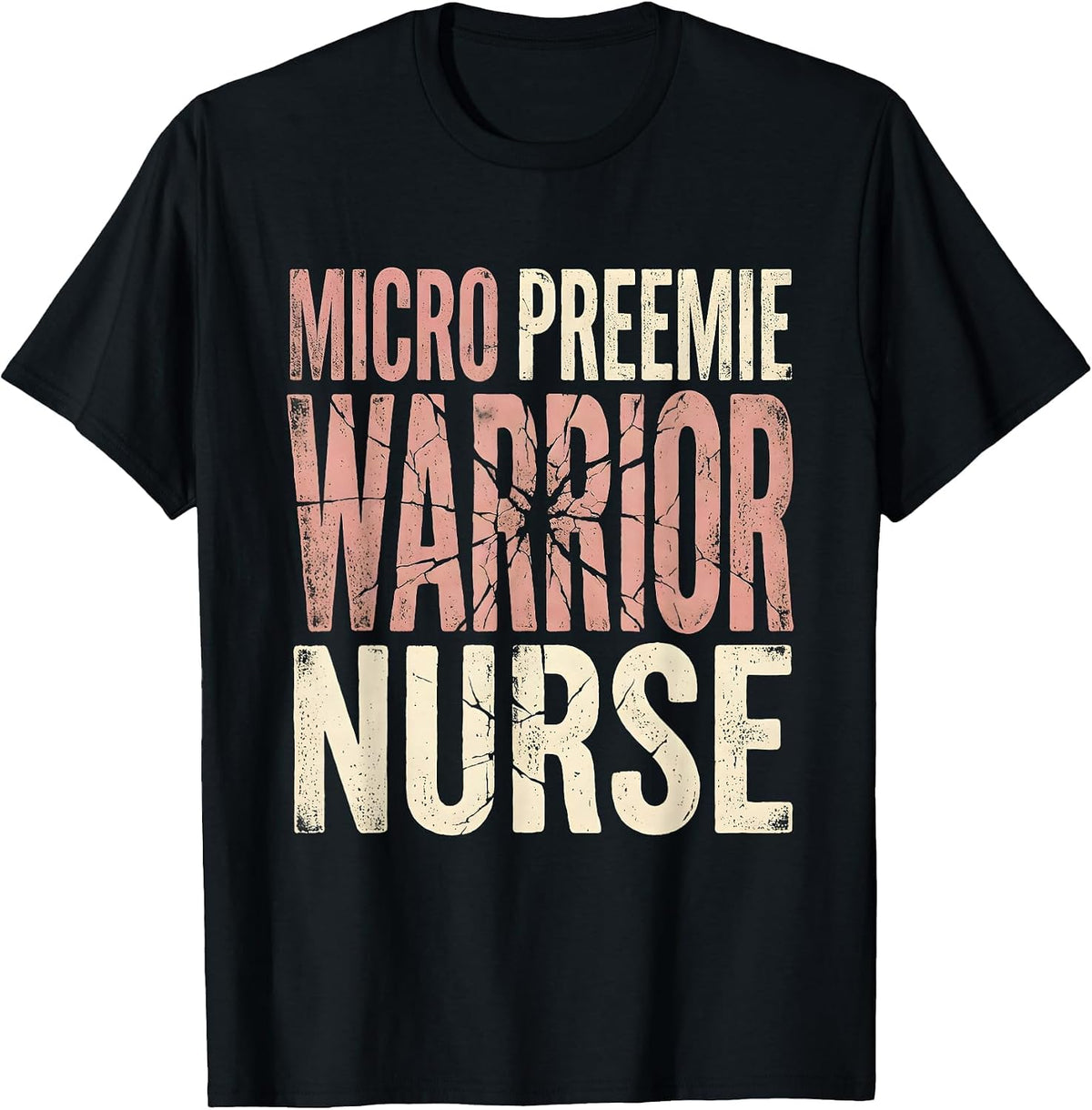 Men's Micro Preemie Warrior Nurse NICU Design T-Shirt - Black