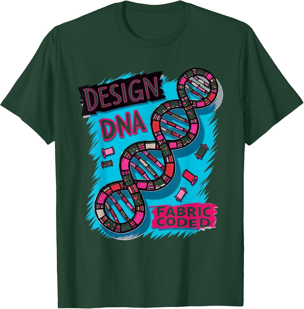 Design DNA Fabric Coded Graphic Design T-Shirt - Dark Green