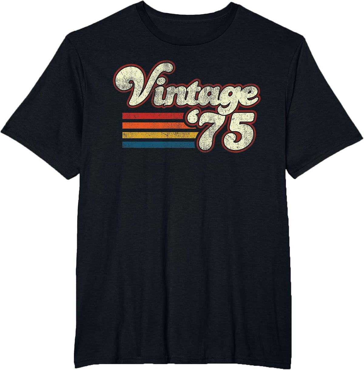Vintage 1975 Birthday T-Shirt - Black