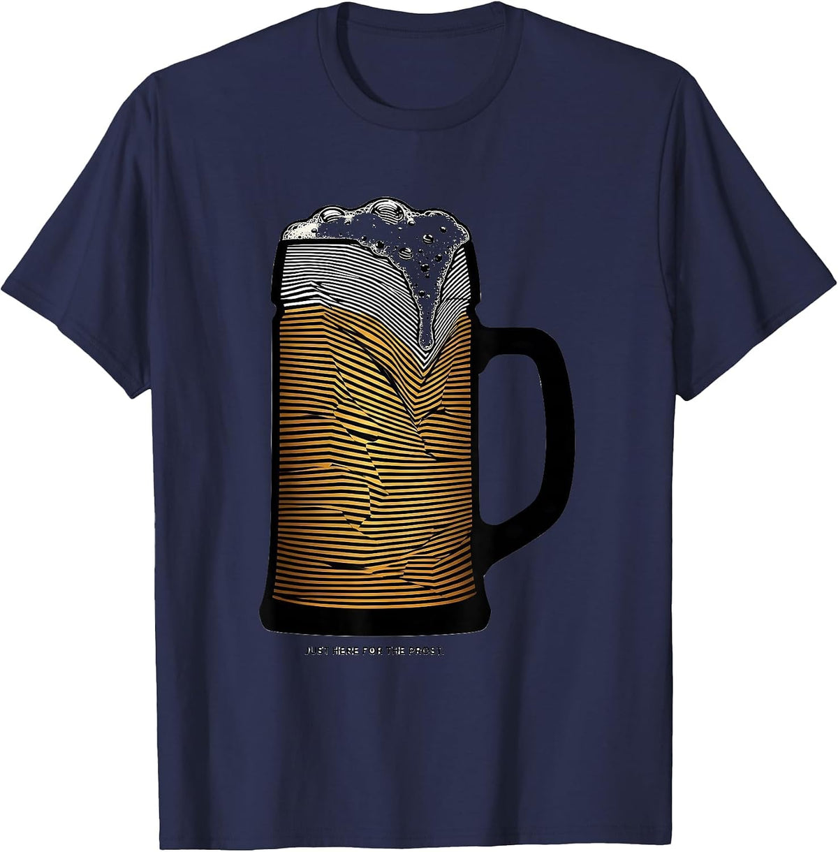 Just Here for the Prost Oktoberfest Design T-Shirt - Navy Blue