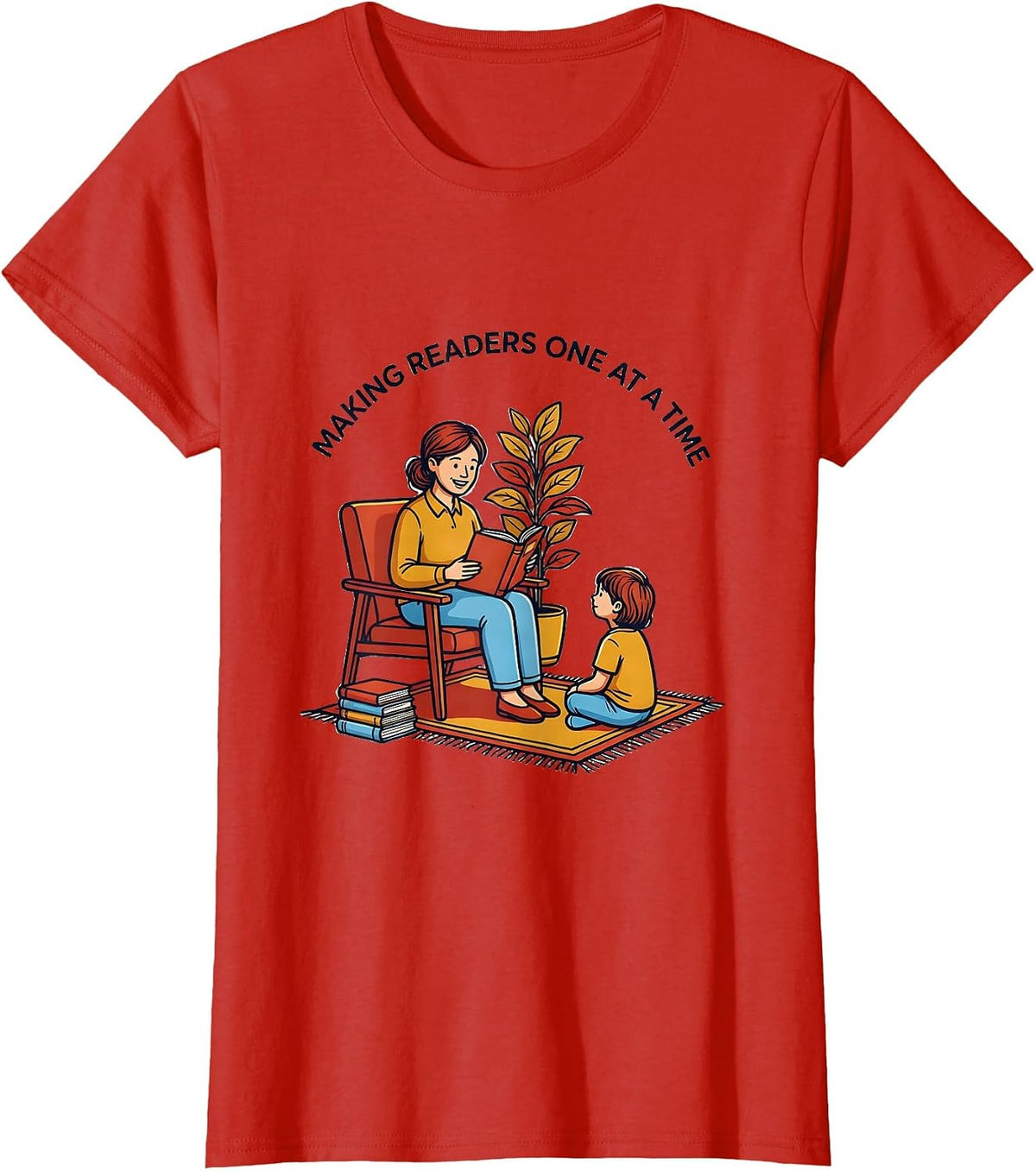 Women's 2nd Grade Teacher Making Readers One at a Time T-Shirt - Red