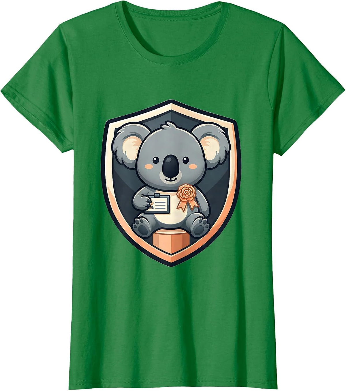 Women's Round Koala Mascot Cute Kawaii Animal Lover Gift T-Shirt - Kelly Green