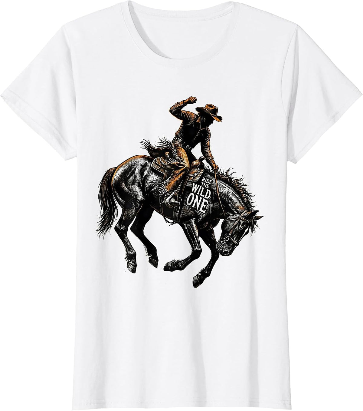 Ride the Wild One Cowboy Western Design T-Shirt - White