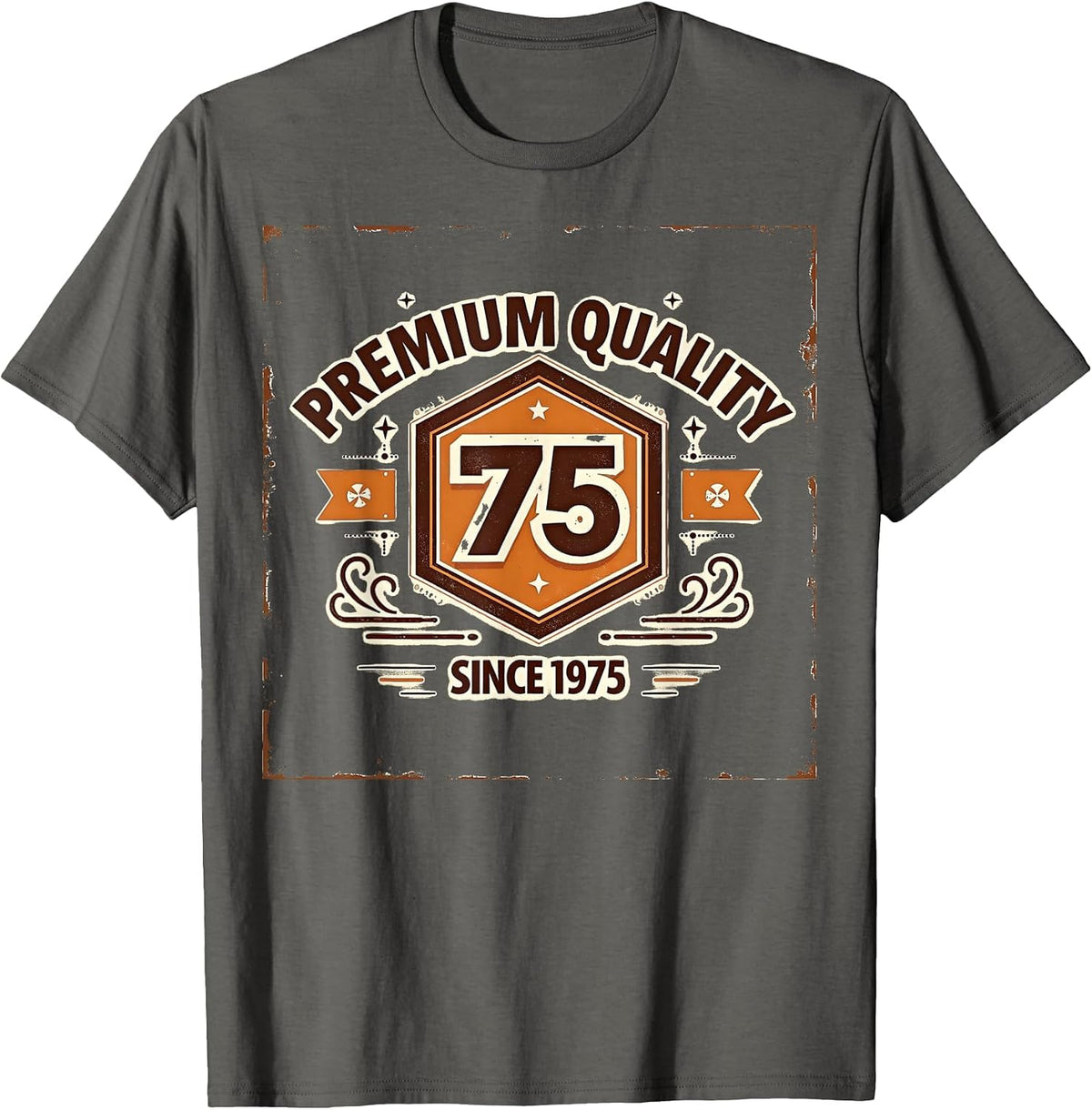 Premium Quality Since 1975 Vintage Men Design T-Shirt - Asphalt Grey