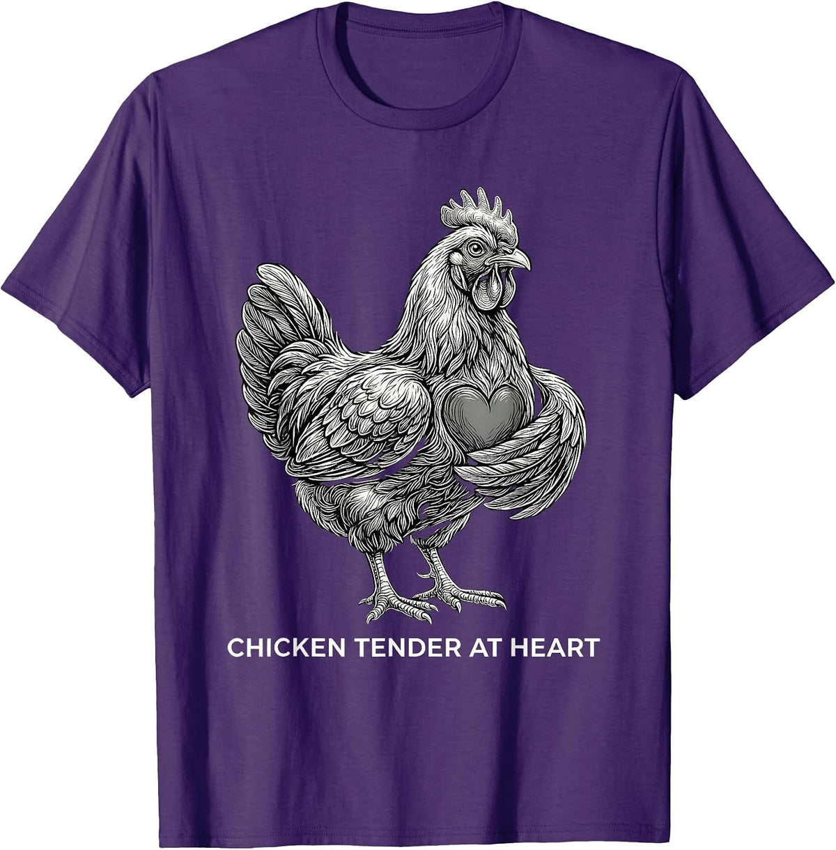 Chicken Tender At Heart Funny Chicken Design T-Shirt - Purple