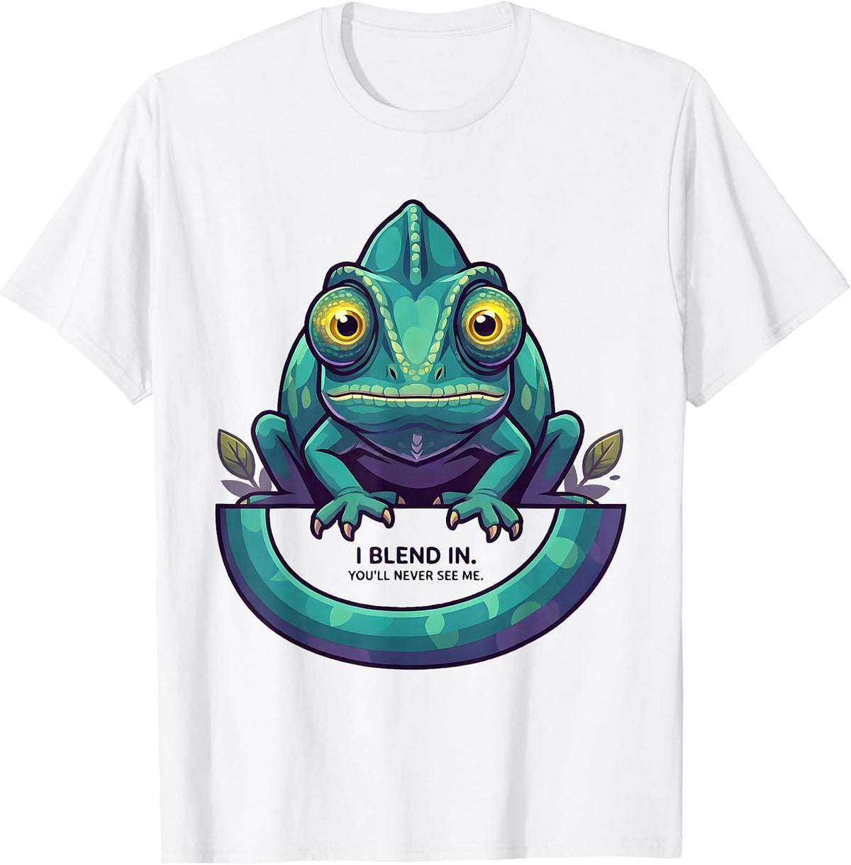 I Blend In. You'll Never See Me Funny Chameleon Halloween T-Shirt - White