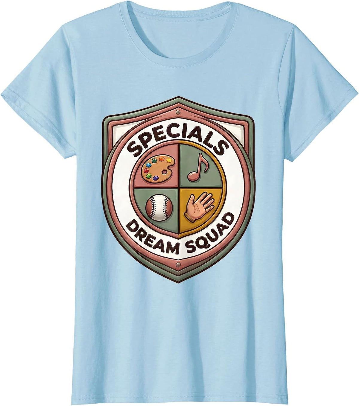 Women's Specials Dream Squad Teacher Crew Appreciation Back T-Shirt - Baby Blue