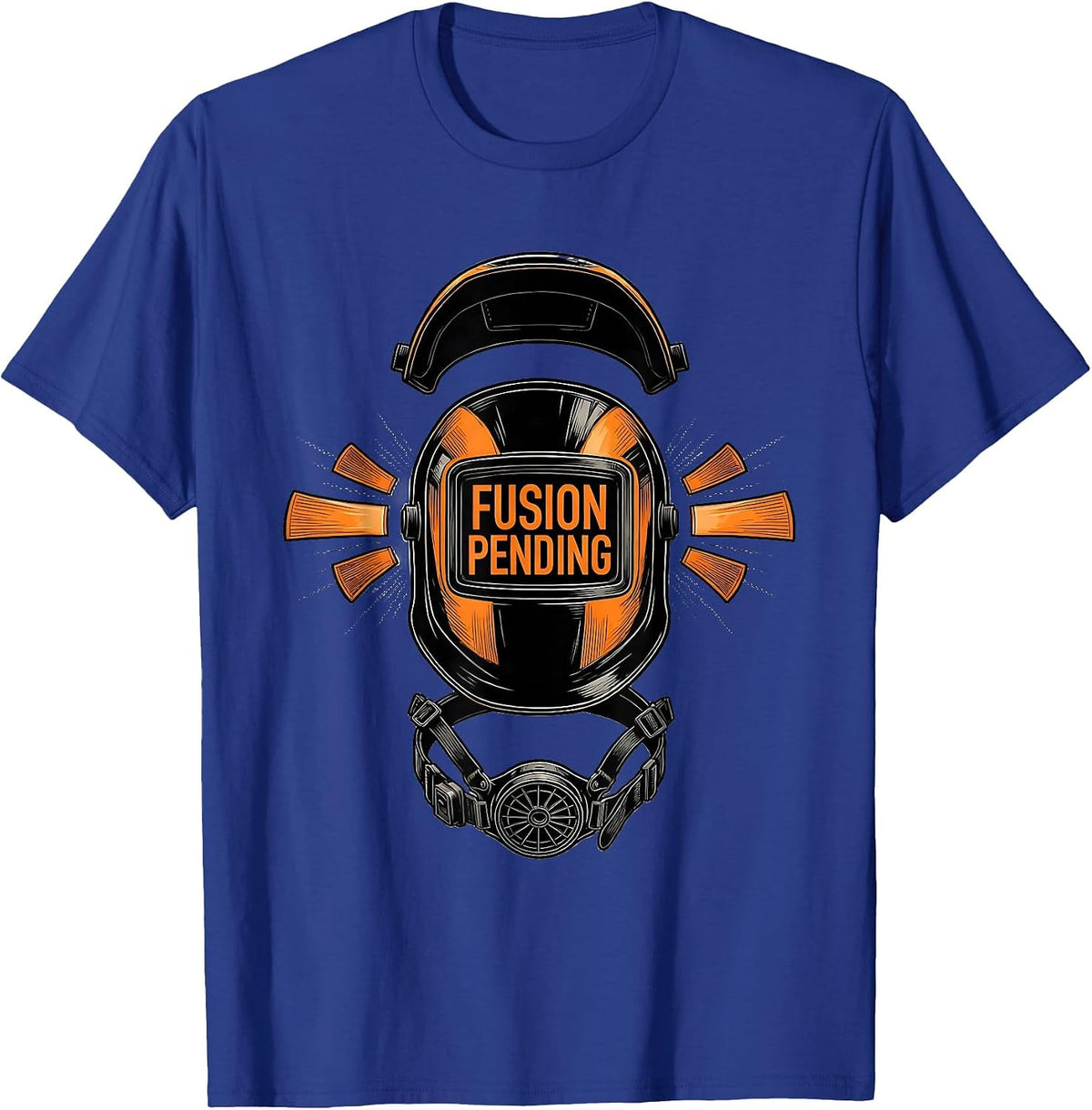 Men's Fusion Pending Exploded Welding Hood Blue Collar T-Shirt - Royal Blue