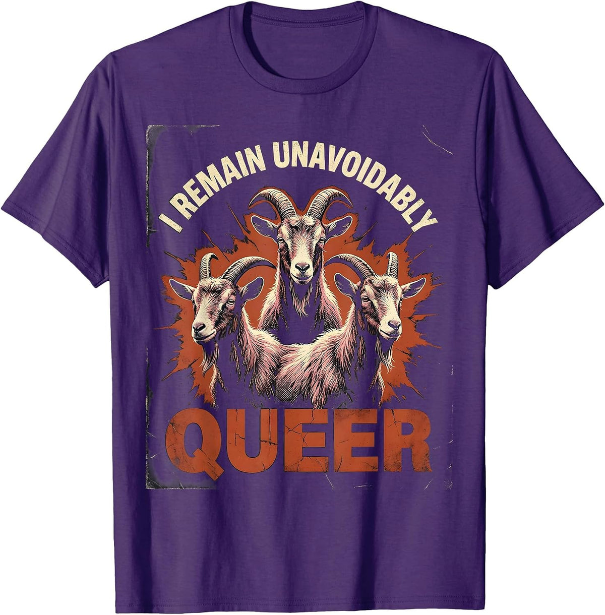 I Remain Unavoidably Queer Funny LGBTQ Meme Bootleg T-Shirt - Purple