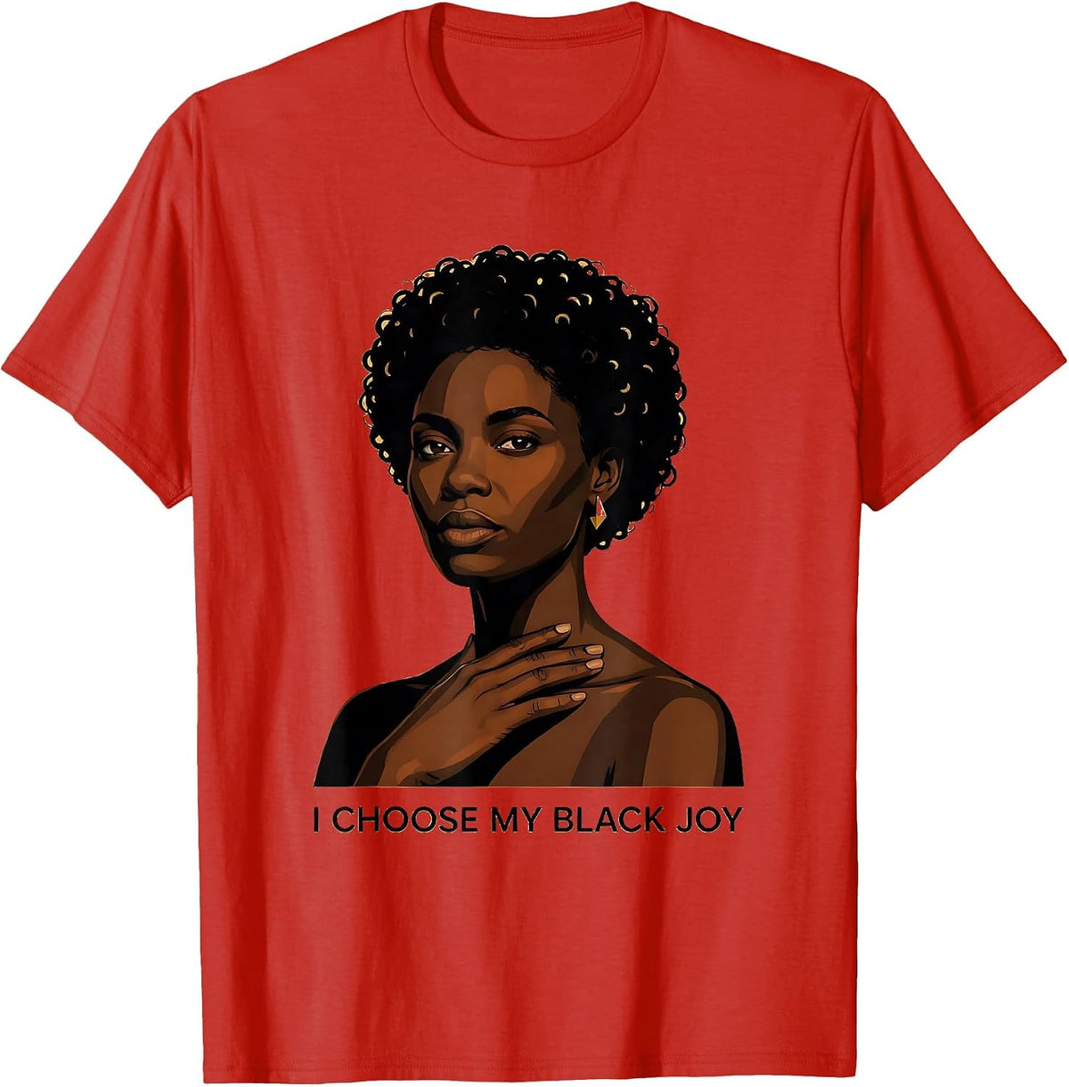 Men's I Choose My Black Joy Afro Pride Black History Month T-Shirt - Red