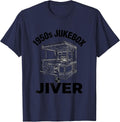 1950s Jukebox Jiver Retro Sock Hop Rockabilly Party Costume T-Shirt - Navy Blue